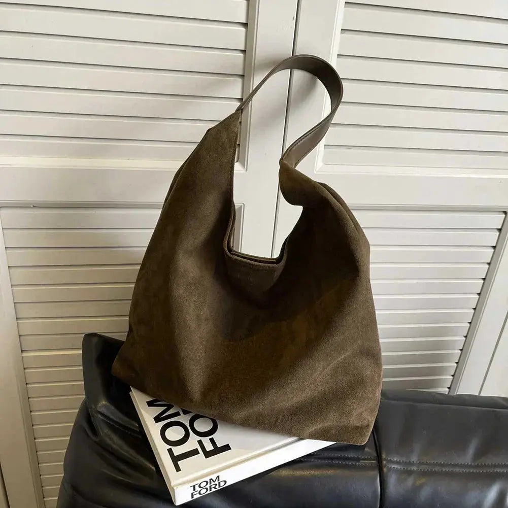 Luxury Faux Suede Tote Shoulder Bag