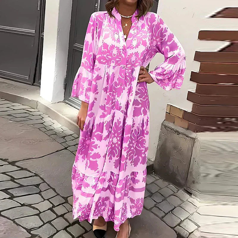 Trendy Floral Bohemian Long Dress