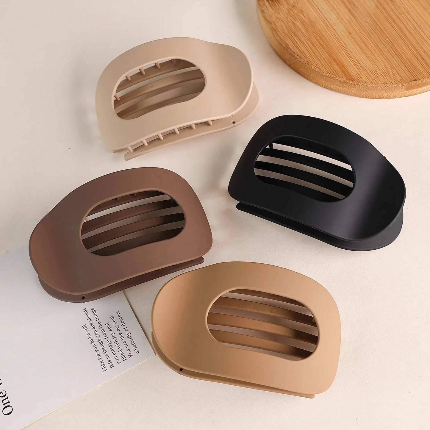 Simple Matte Hair Clips for Women Oval Hair Bun Holders