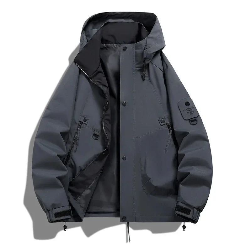 Warm Mens Ski Jacket with Hood and Fleece Lining