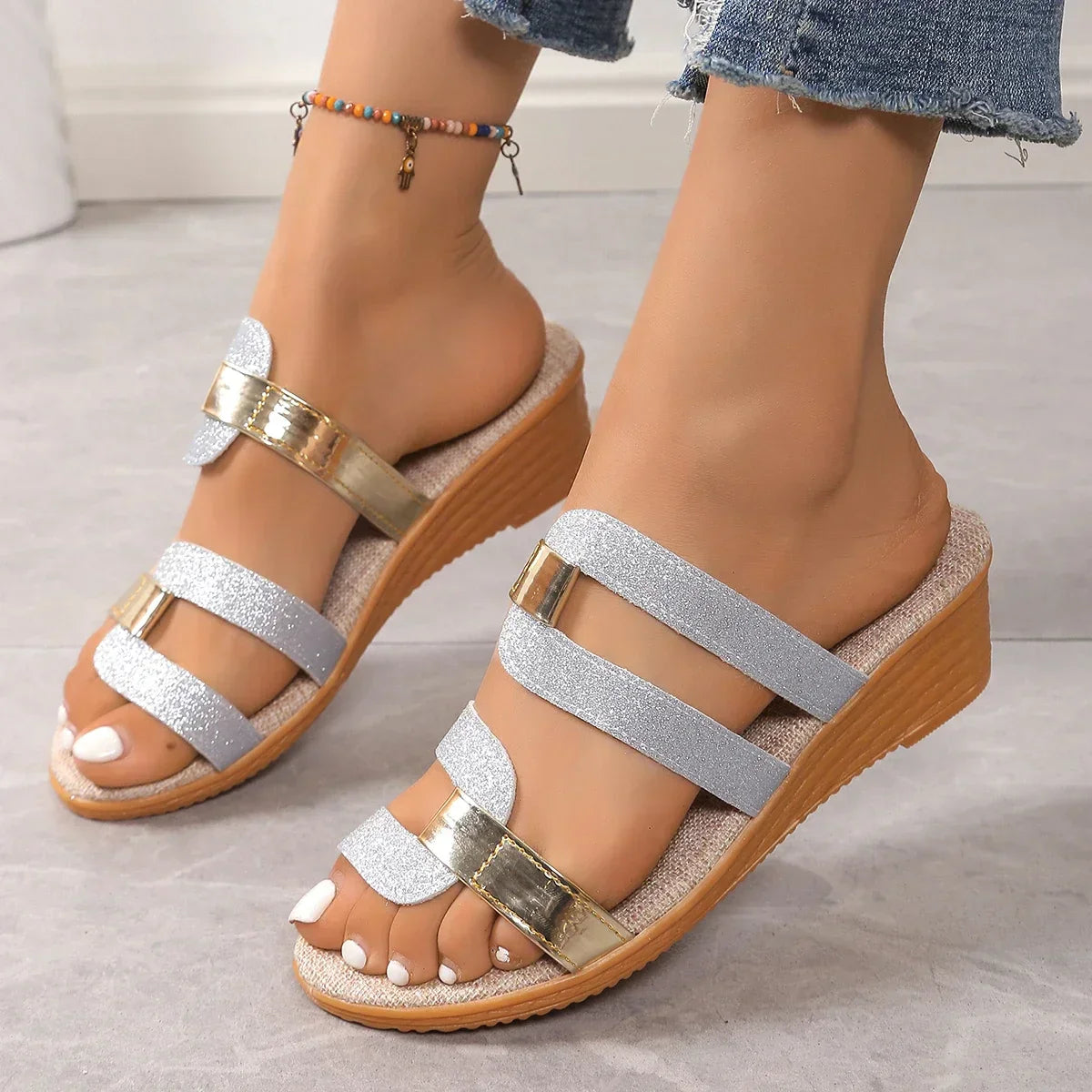 Woven Summer Slide Sandals