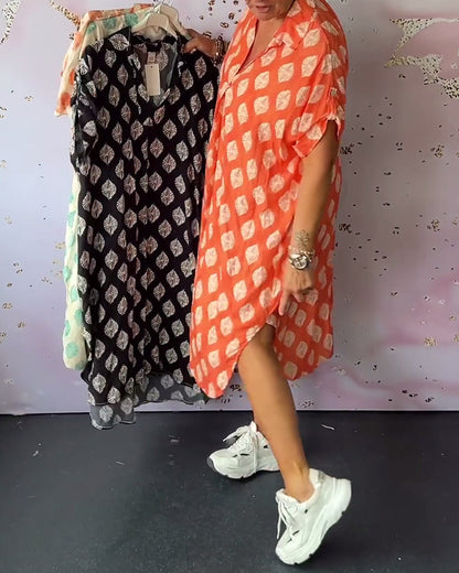 Casual Summer Midi Shirt Dress
