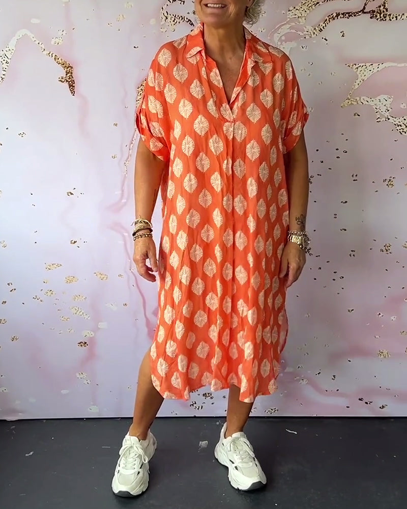 Casual Summer Midi Shirt Dress