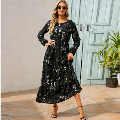 Variant image for Bella | Long Sleeve Floral Maxi Dress for Women-6