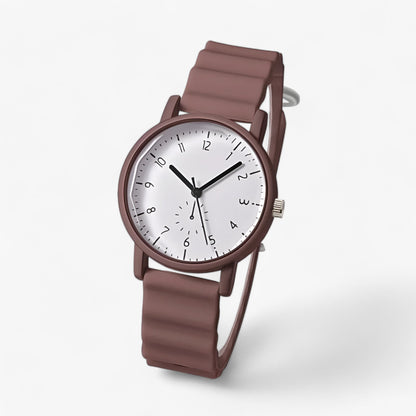 Fashionable Quartz Watch with Vibrant Silicone Strap