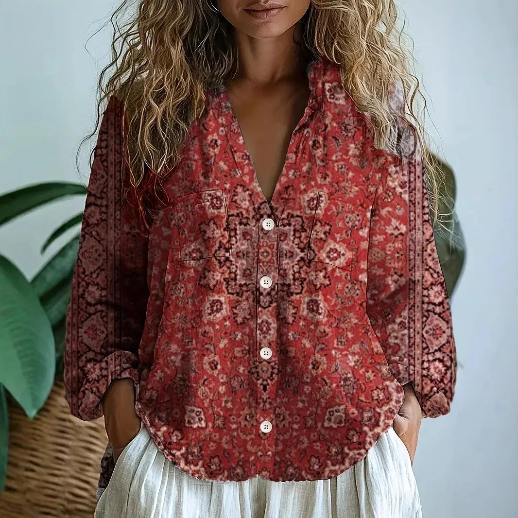 Casual Floral Print Women's Blouse