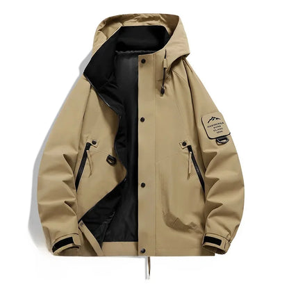 Warm Mens Ski Jacket with Hood and Fleece Lining