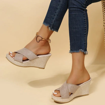 Fashionable High Heel Wedge Sandals