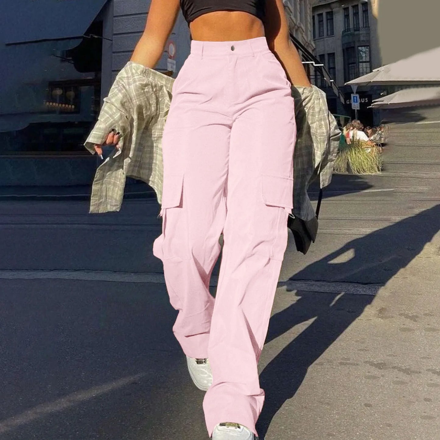 Comfortable High Waisted Cargo Pants for Women