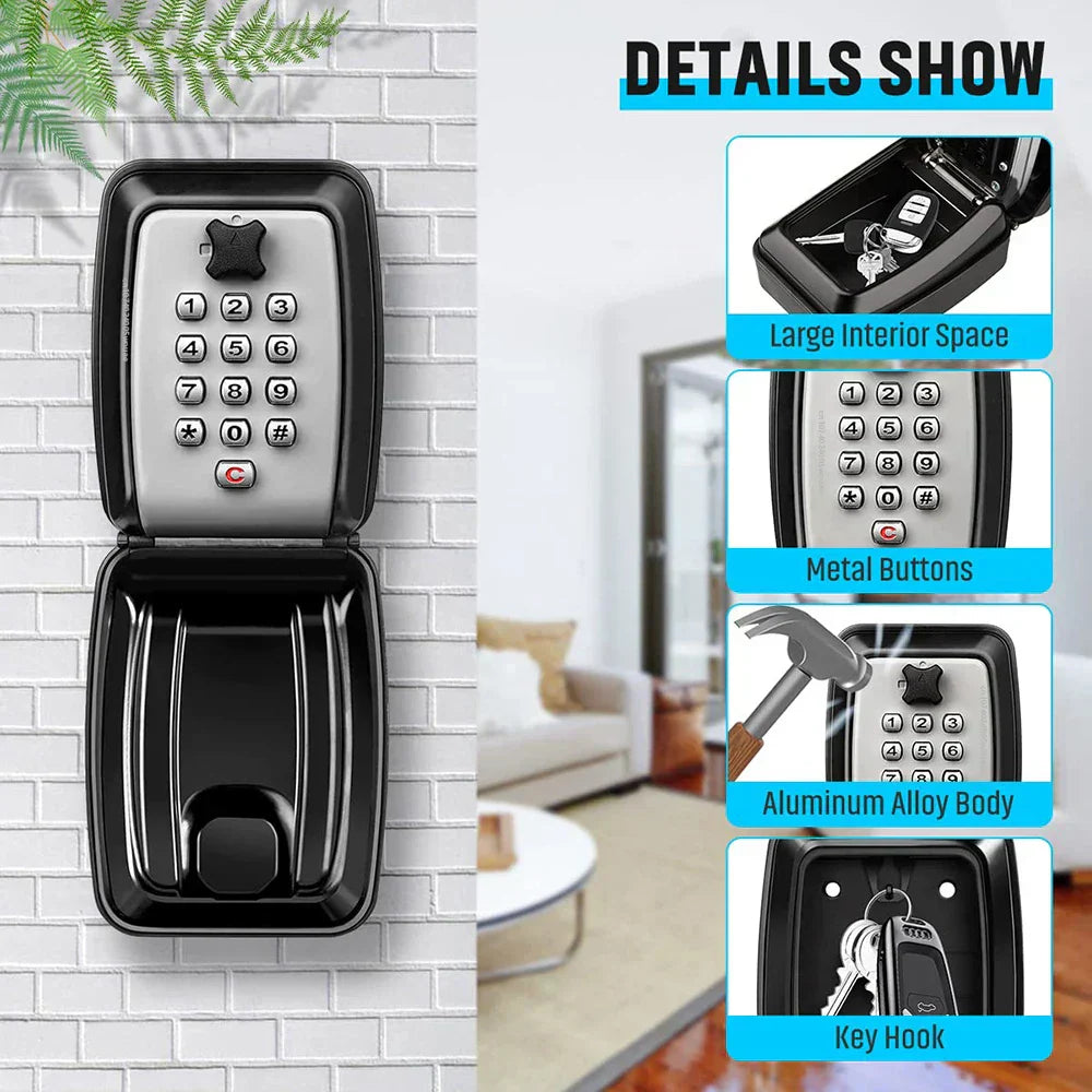 Secure Outdoor Key Lock Box with Combination