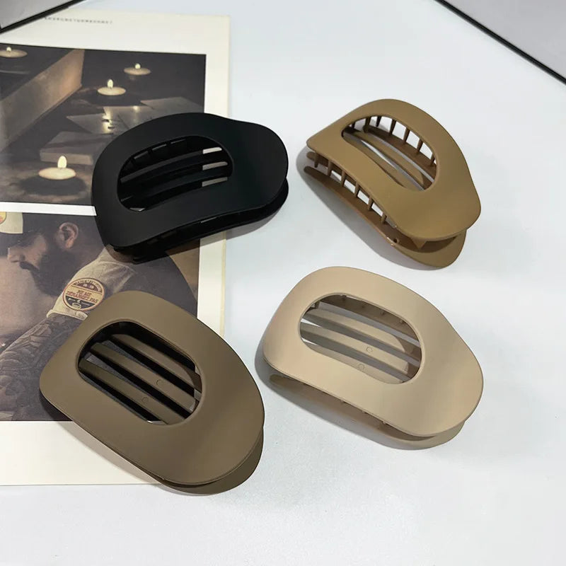 Simple Matte Hair Clips for Women Oval Hair Bun Holders