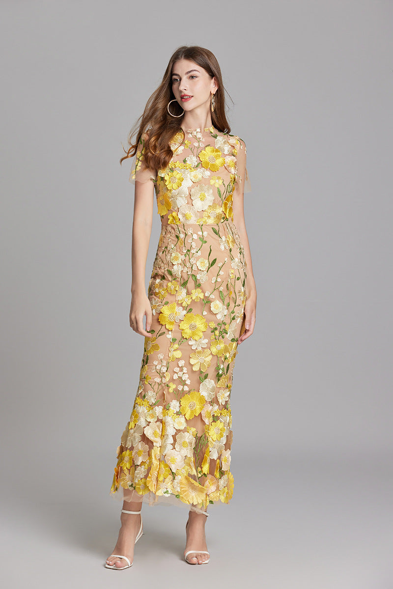 Beautiful Floral Lace Maxi Dress for Women