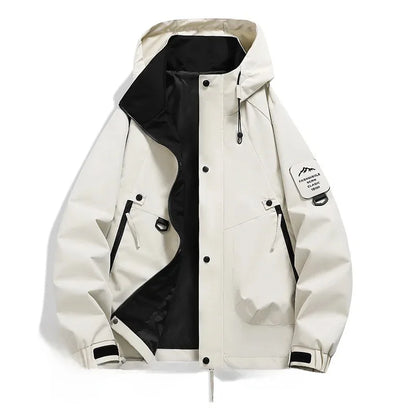 Warm Mens Ski Jacket with Hood and Fleece Lining