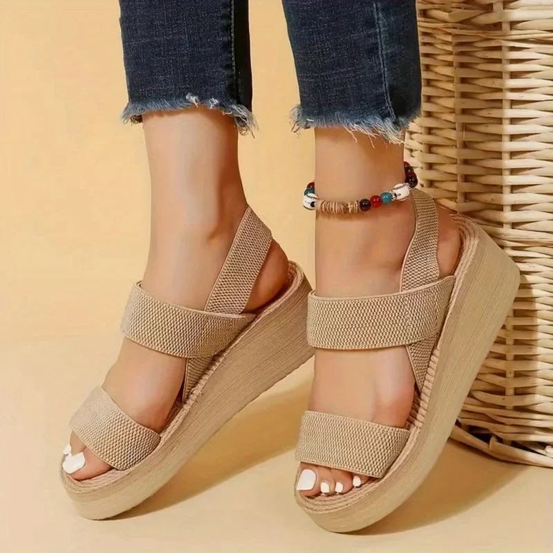 Mina | Wedge Sandals for Women - Open Toe Slingback Wedge Heels-2