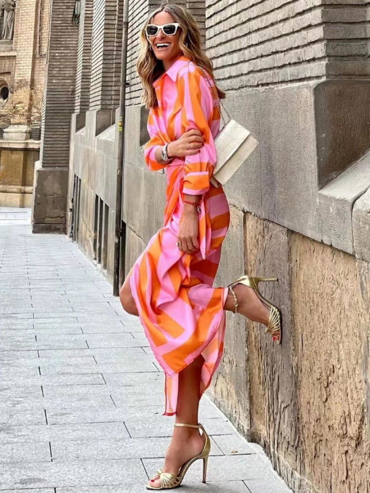 Vibrant Summer Sundress Coral Pink