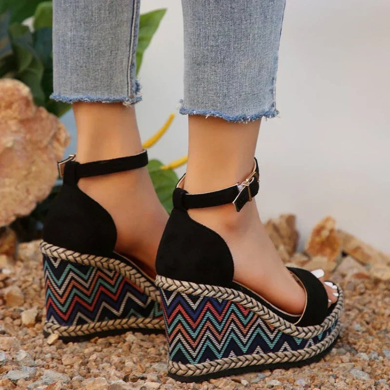 Stylish High Heel Wedge Sandals