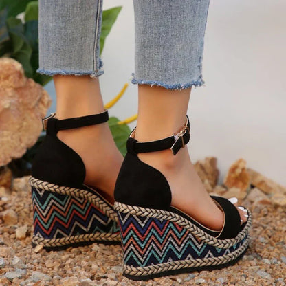 Stylish High Heel Wedge Sandals