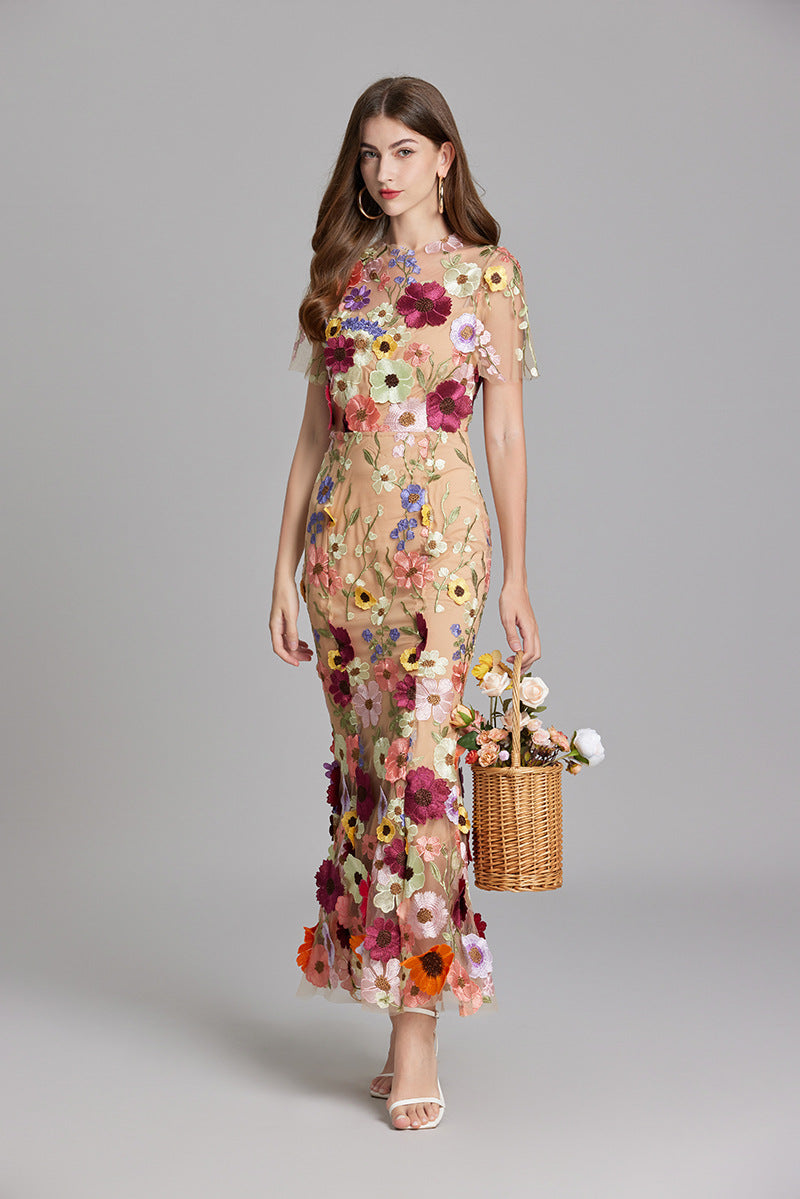 Beautiful Floral Lace Maxi Dress for Women