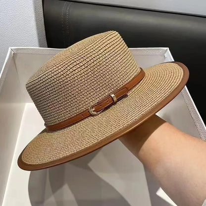 Chic Wide Brim Straw Sun Hat for Women Beachwear