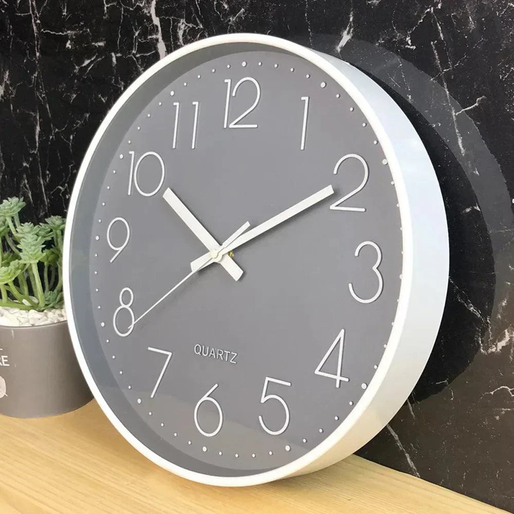 Quiet 12 Inch Simple Wall Clock – Classic Slim Design - Luxivelle