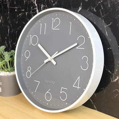 Quiet 12 Inch Simple Wall Clock – Classic Slim Design - Luxivelle