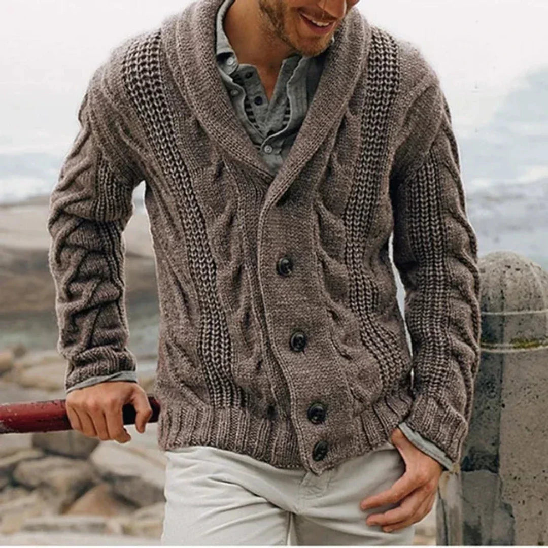 Simple Open Front Mens Cardigan Sweater