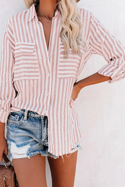 Ladies Classic Breasted Stripe Shirt