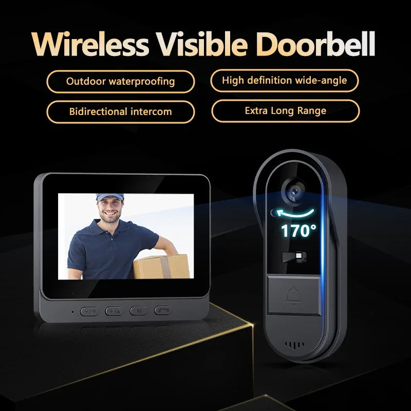 Wireless Smart Doorbell with Camera and Night Vision