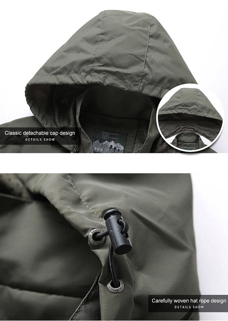 Waterproof Men's Breathable Zip Up Jacket