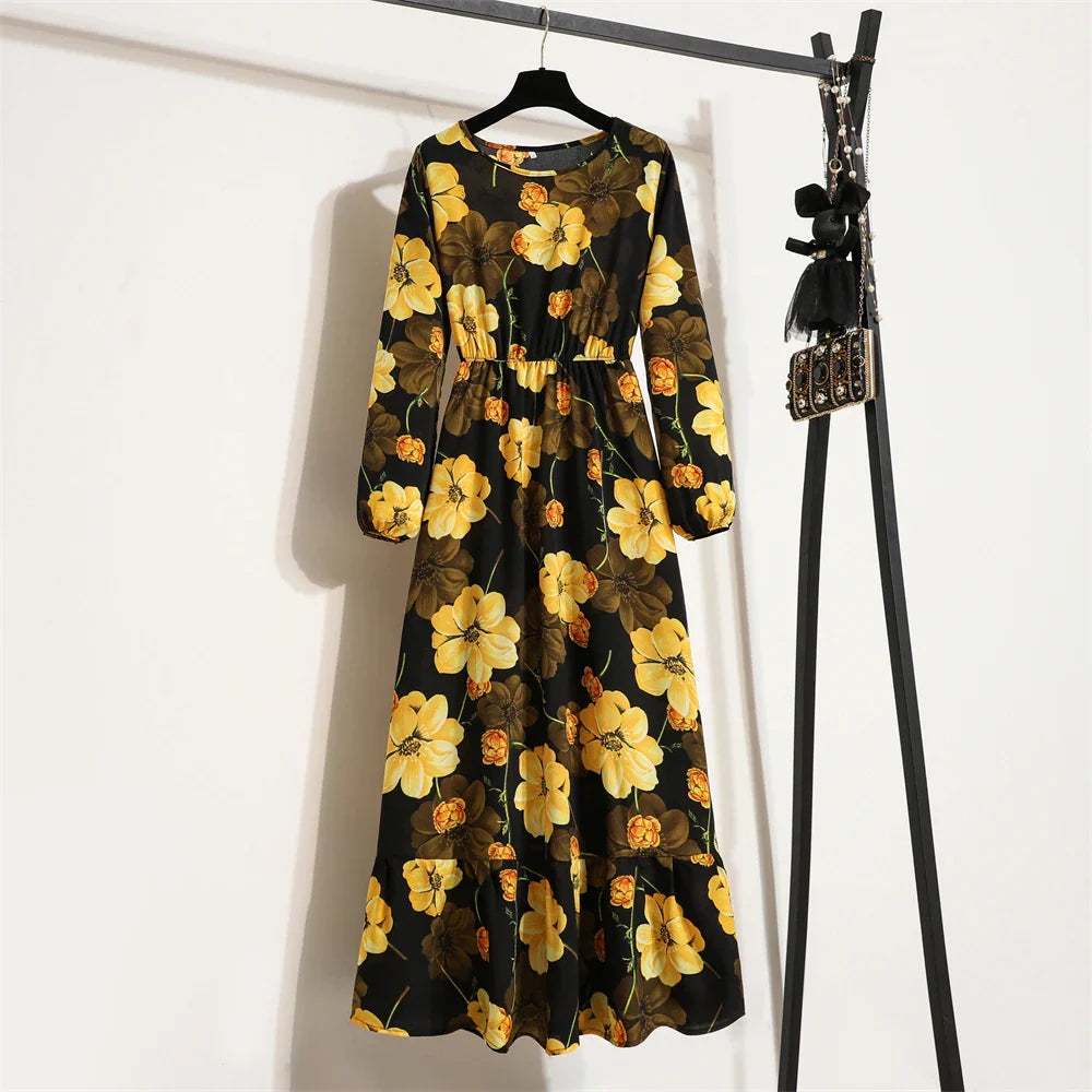 Variant image for Sapphire Floral Maxi Dress | Long Sleeve Maxi Dress for Women-5