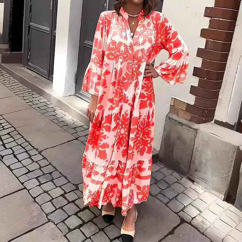 Trendy Floral Bohemian Long Dress