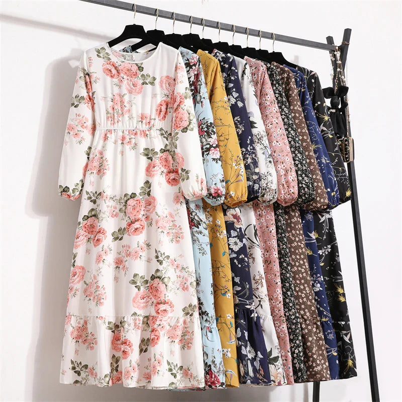 Sapphire Floral Maxi Dress | Long Sleeve Maxi Dress for Women-1