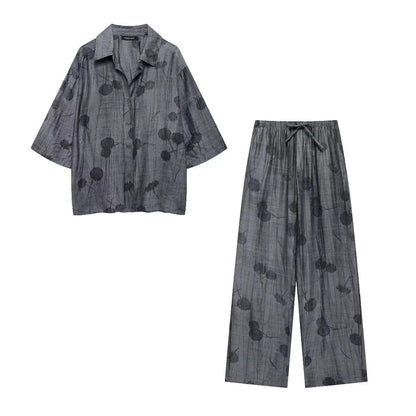 Variant image for Jasmine | Women's Loungewear Set - Casual Chic Print Two Piece Set-8
