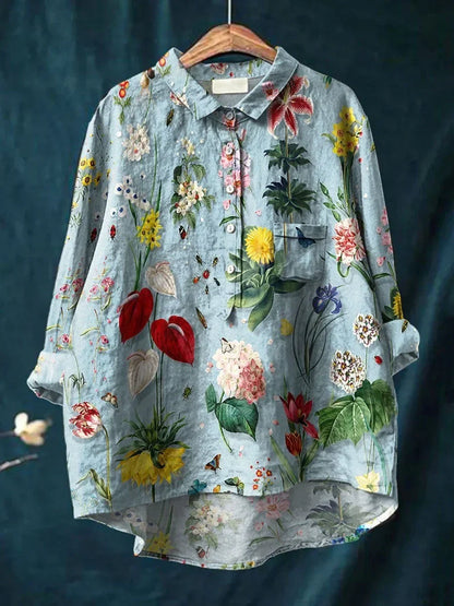 Vera | Floral Blouse – Lightweight Cotton, Women's Shirt-1