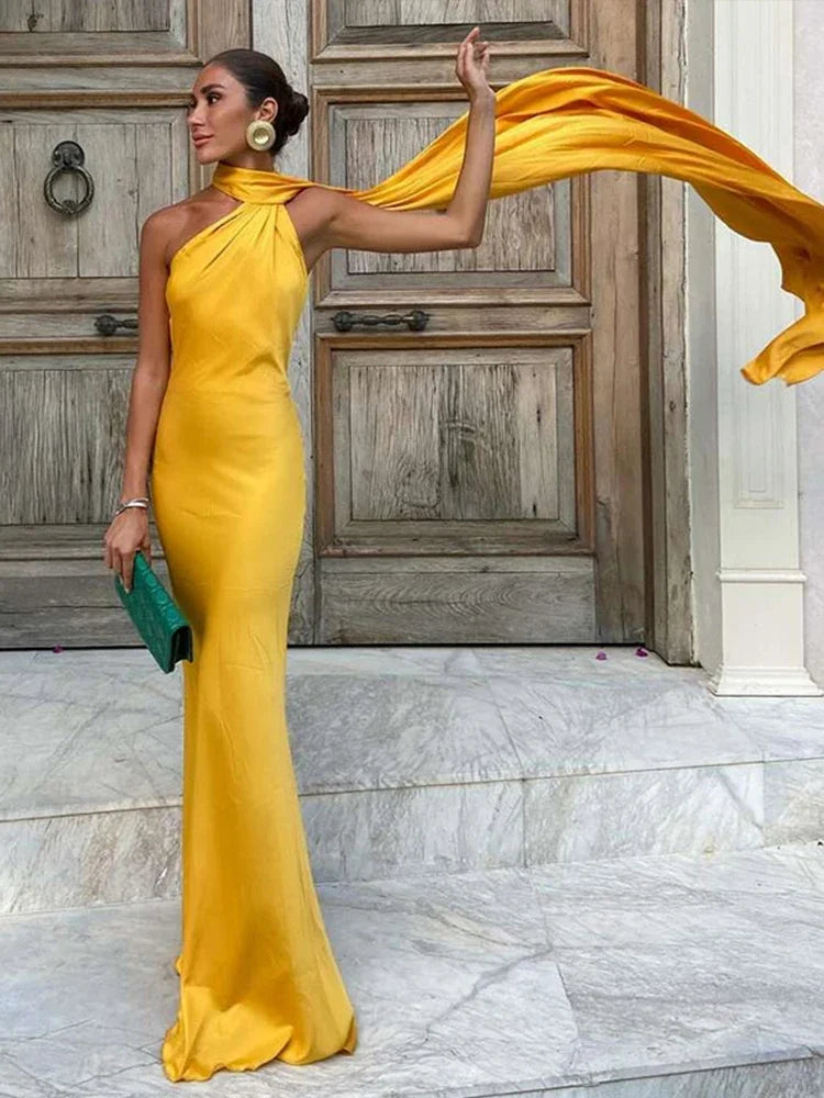 Carla | Evening Gown with One-Shoulder Cape - Formal Dresses 2
