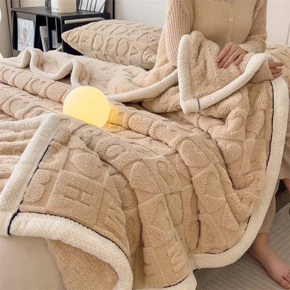 Plush Fuzzy Valentine Thick Throw Blanket