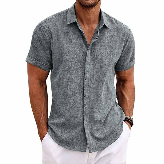 Casual Men's Cotton Shirt, Loose Fit Style - Luxivelle