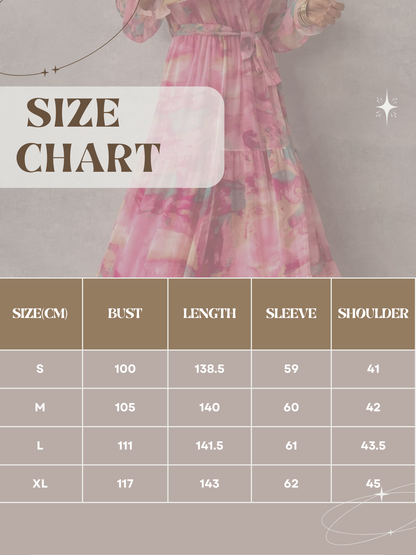 Beautiful Garden Party Maxi Dress Long Sleeves