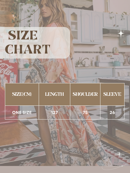 Breathable Floral Maxi Kimono Dress