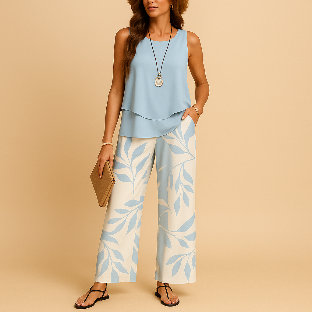 Women's Breathable Tank Top and Pants Set - Luxivelle
