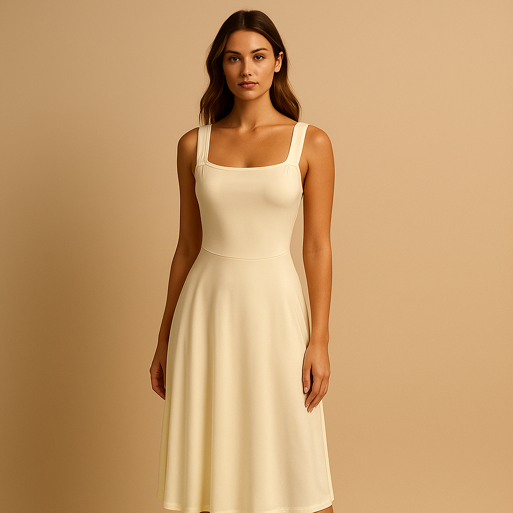 Simple Chic Women's Cap Sleeveless Midi Dress - Luxivelle