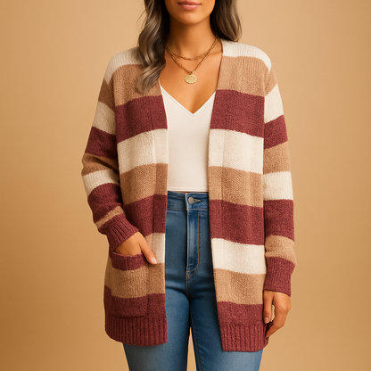 Checked Flannel Open Front Cardigan