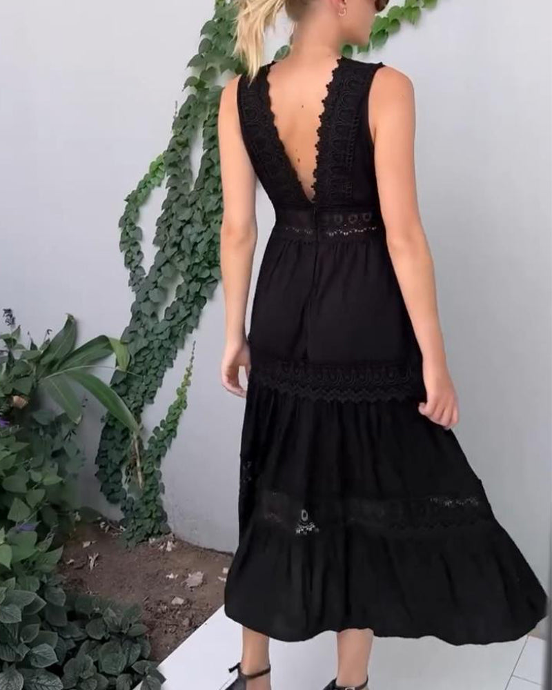 Chic V-Neck Lace Women's Dress