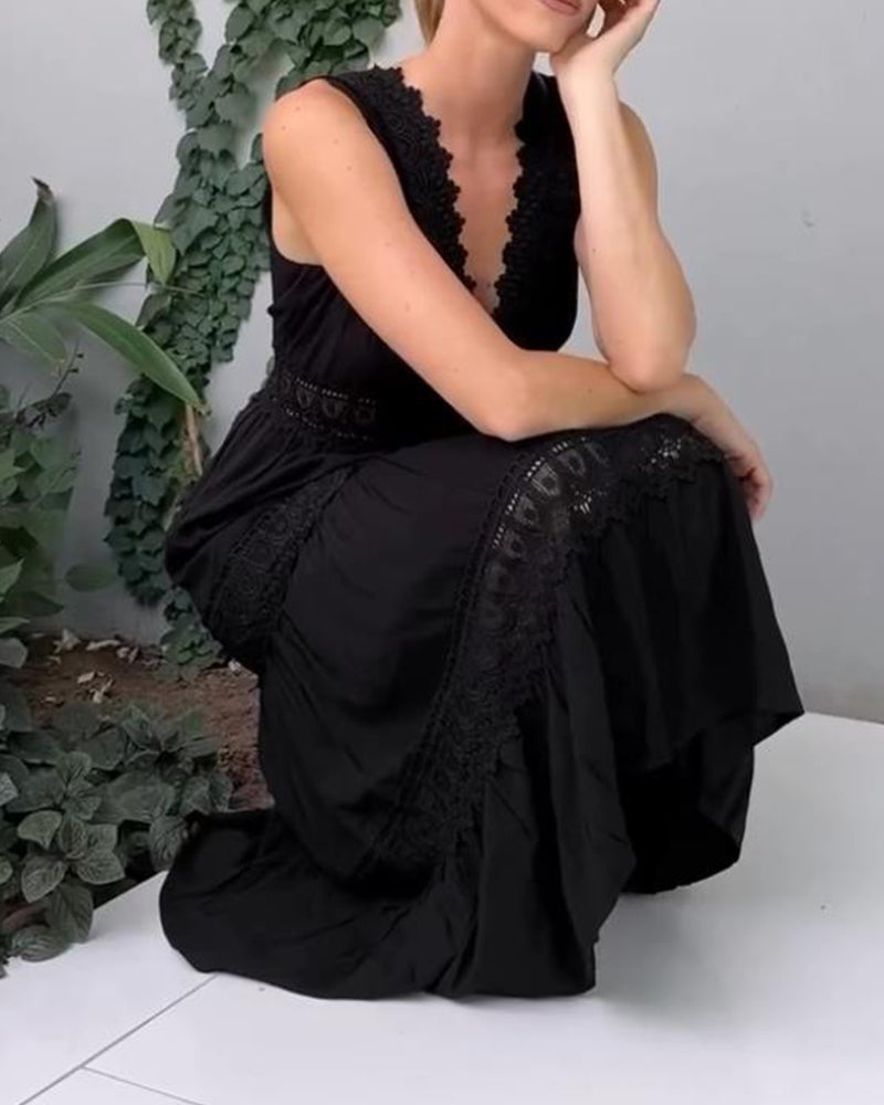 Chic V-Neck Lace Women's Dress