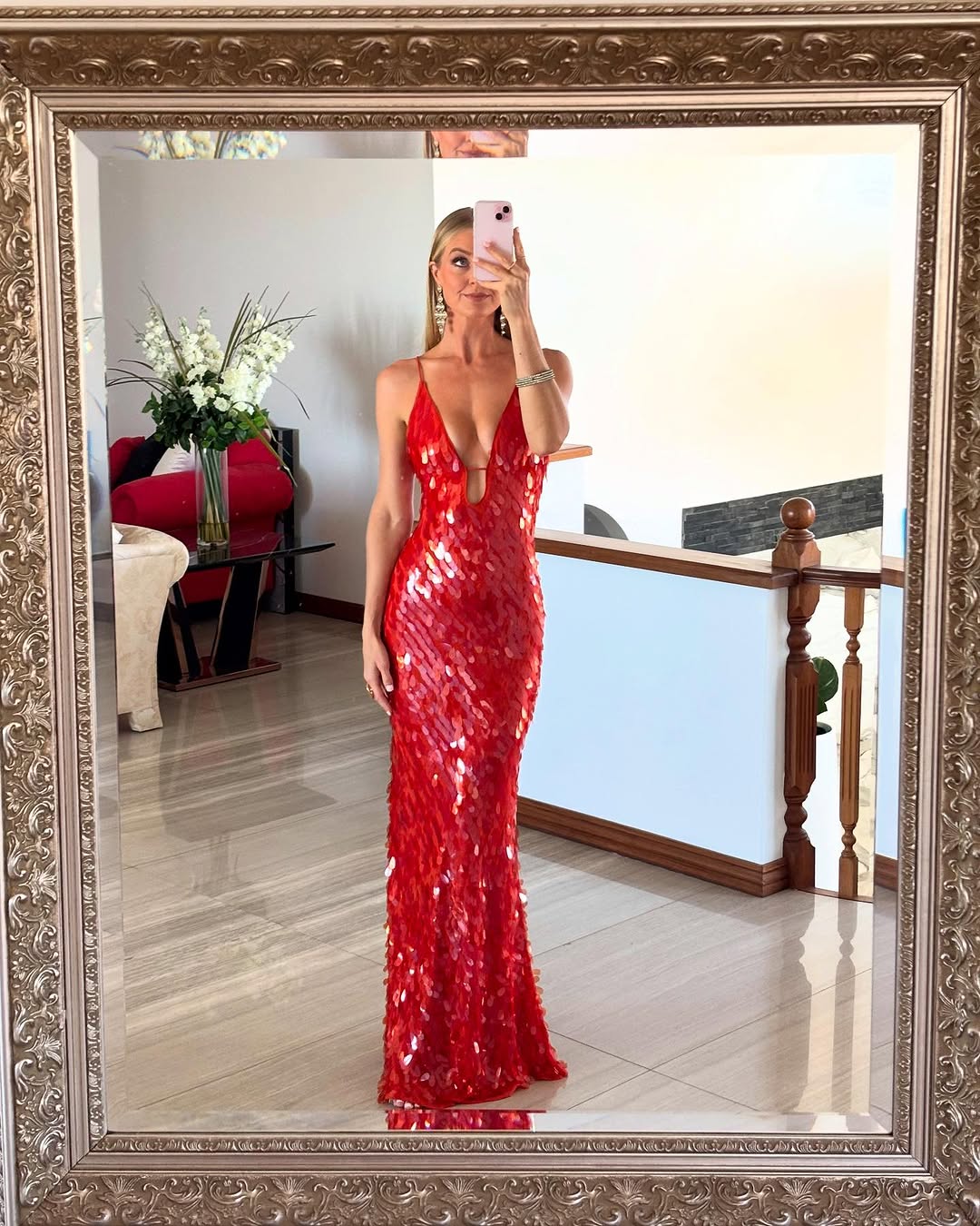 Sparkly Sequin Open Back Evening Dress