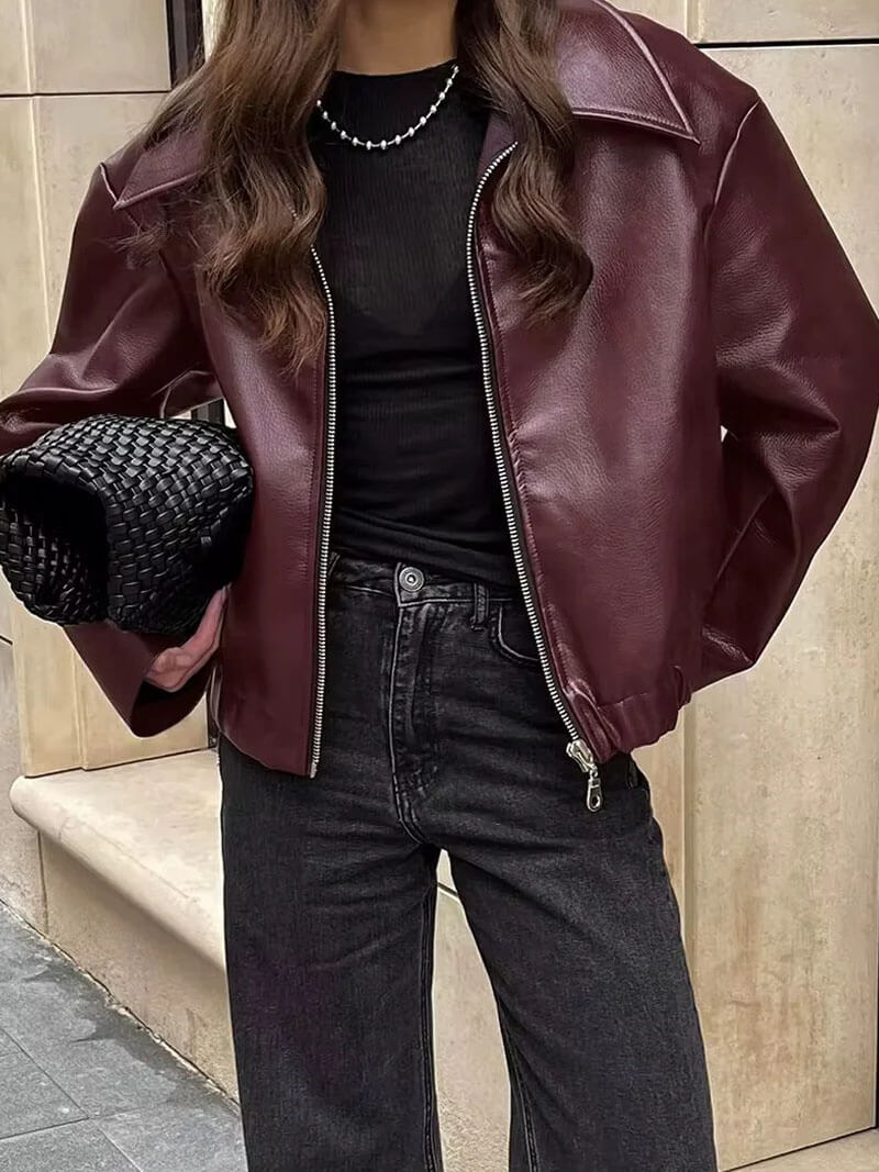 Sleek Women's Zip Up Coat