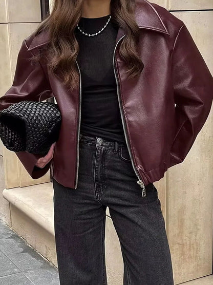Sleek Women's Zip Up Coat