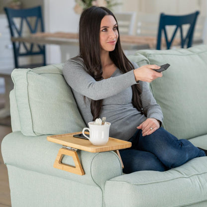 Space Saving Sofa Tray Table for Drinks and Remotes - Luxivelle