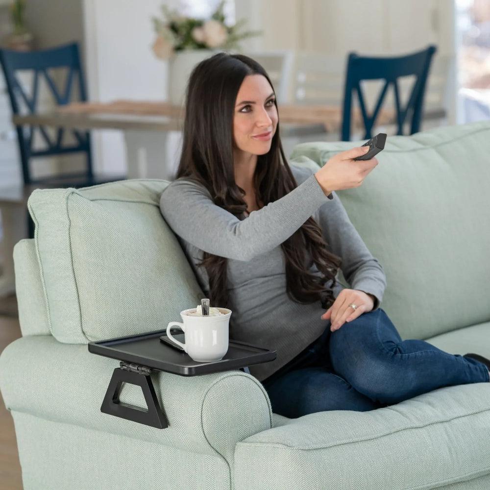 Space Saving Sofa Tray Table for Drinks and Remotes