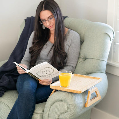 Space Saving Sofa Tray Table for Drinks and Remotes